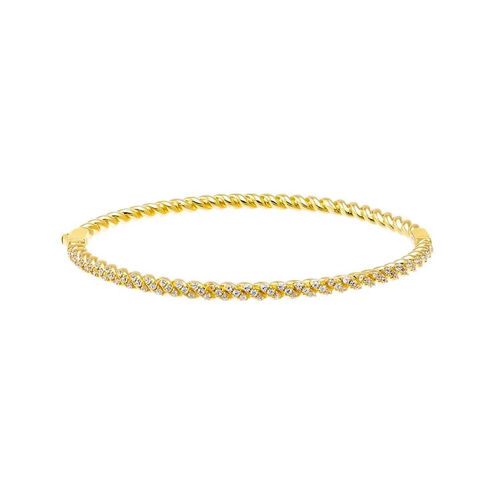 CZ Bezel Tennis Bangle Bracelet