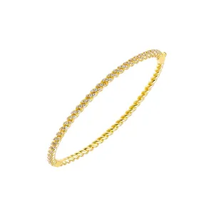 CZ Bezel Tennis Bangle Bracelet