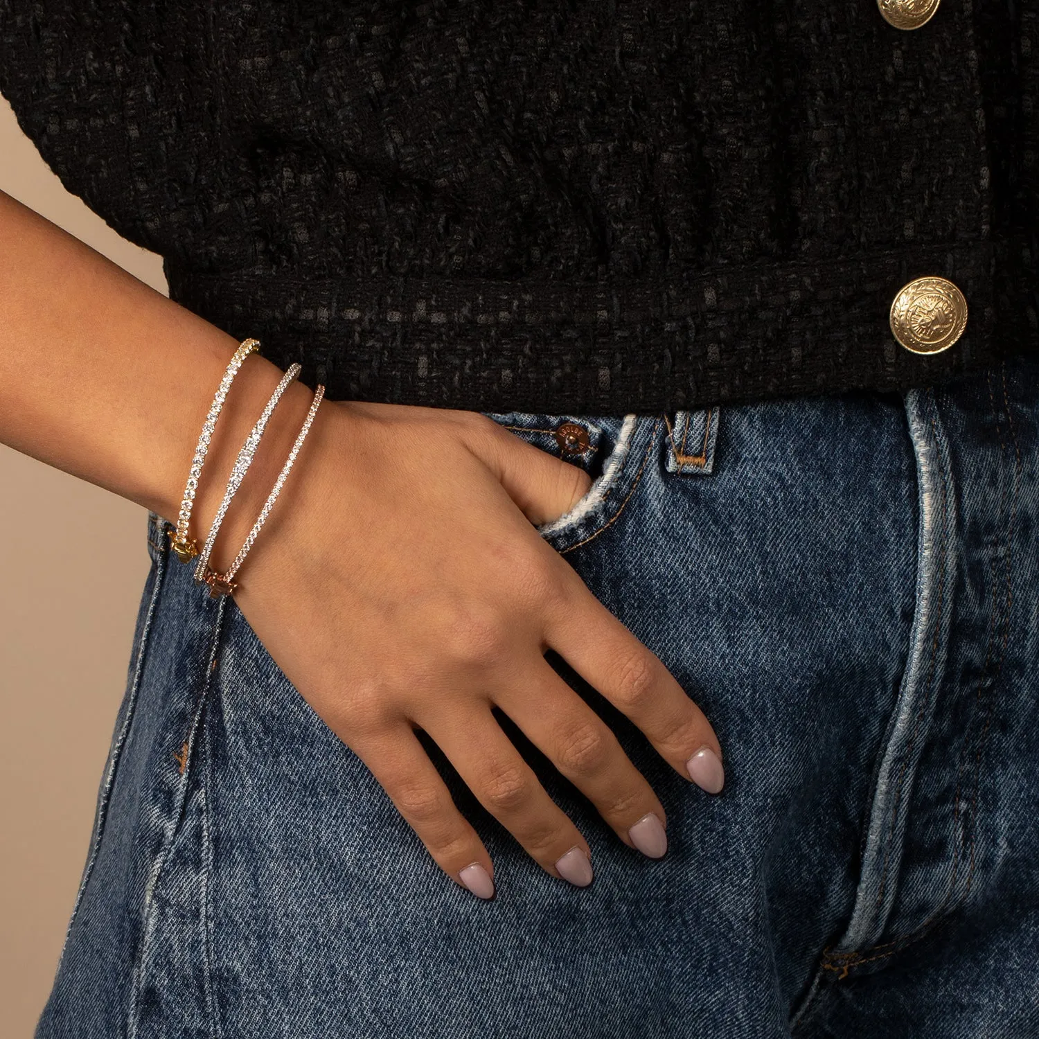 CZ Graduated Tennis Bangle Bracelet