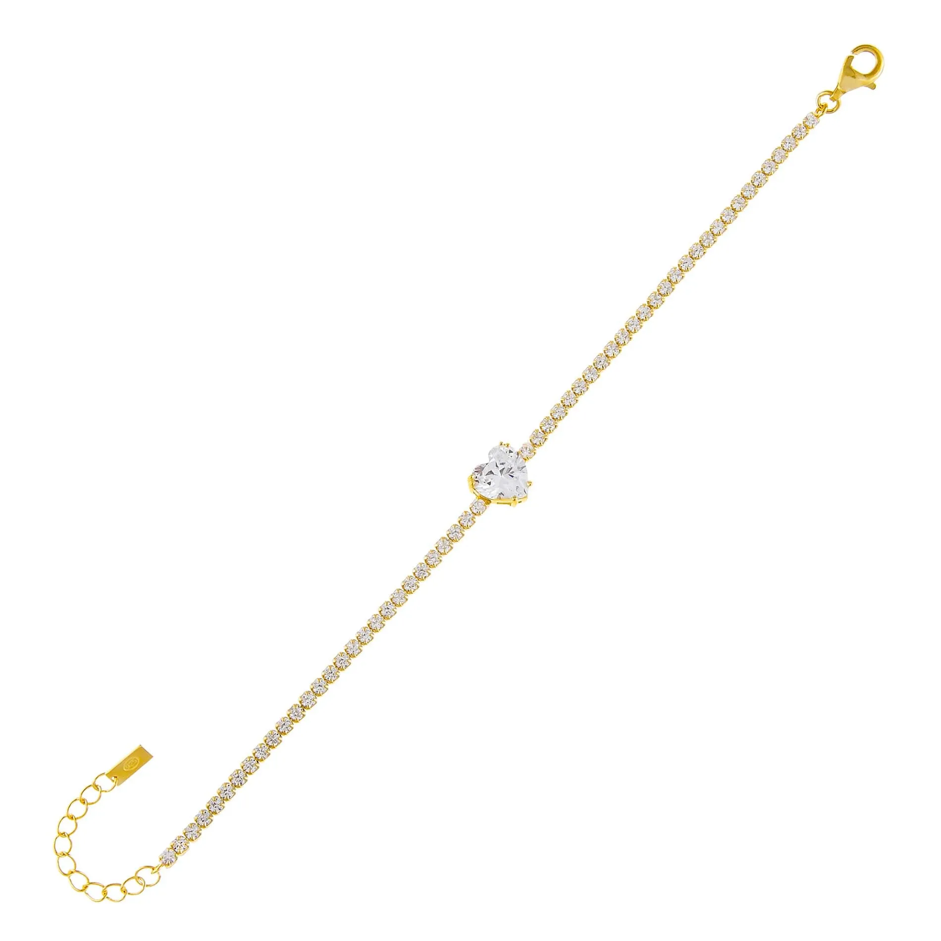 CZ Heart Stone Tennis Bracelet