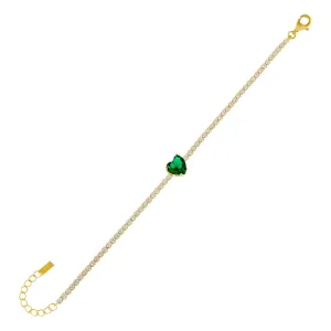 CZ Heart Stone Tennis Bracelet