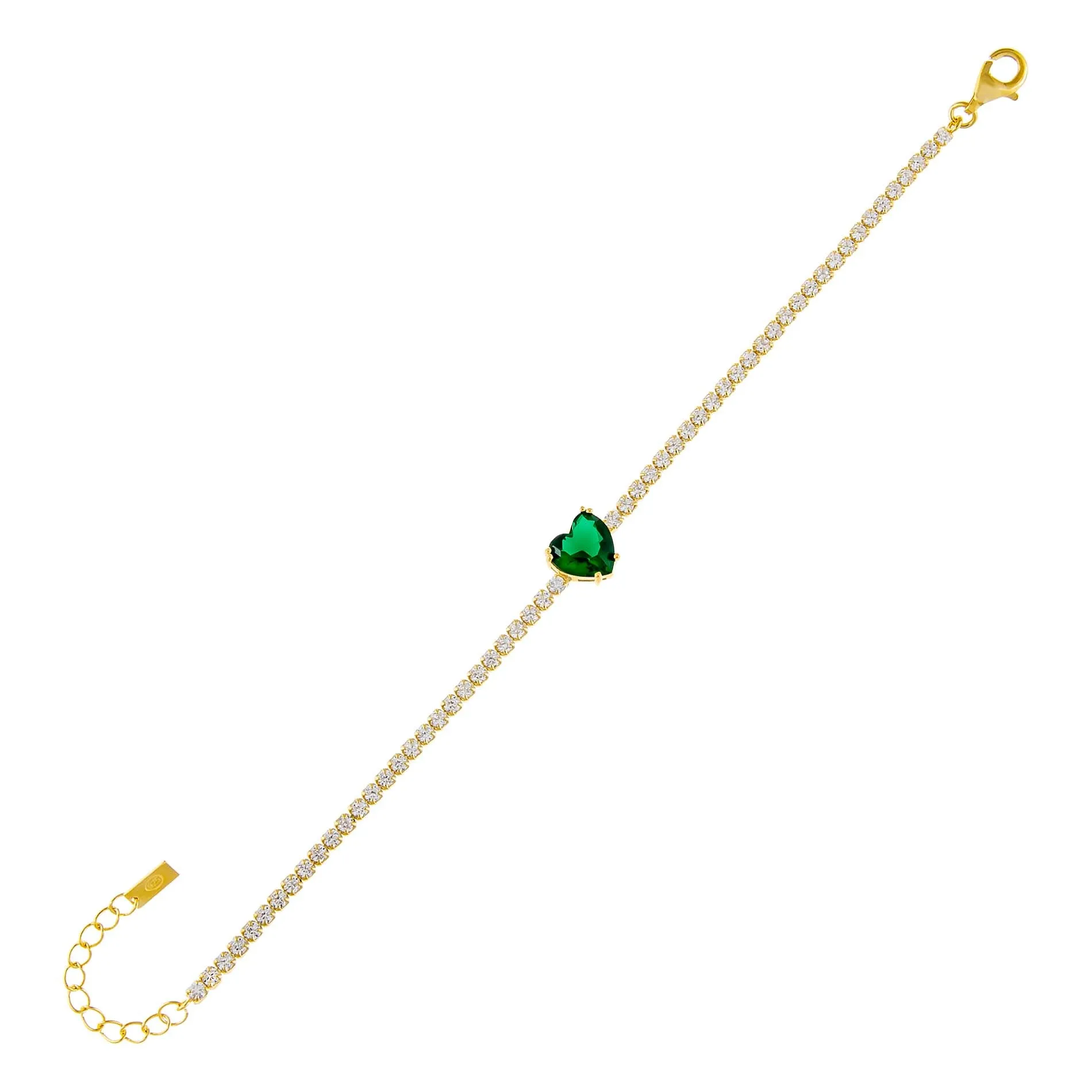 CZ Heart Stone Tennis Bracelet