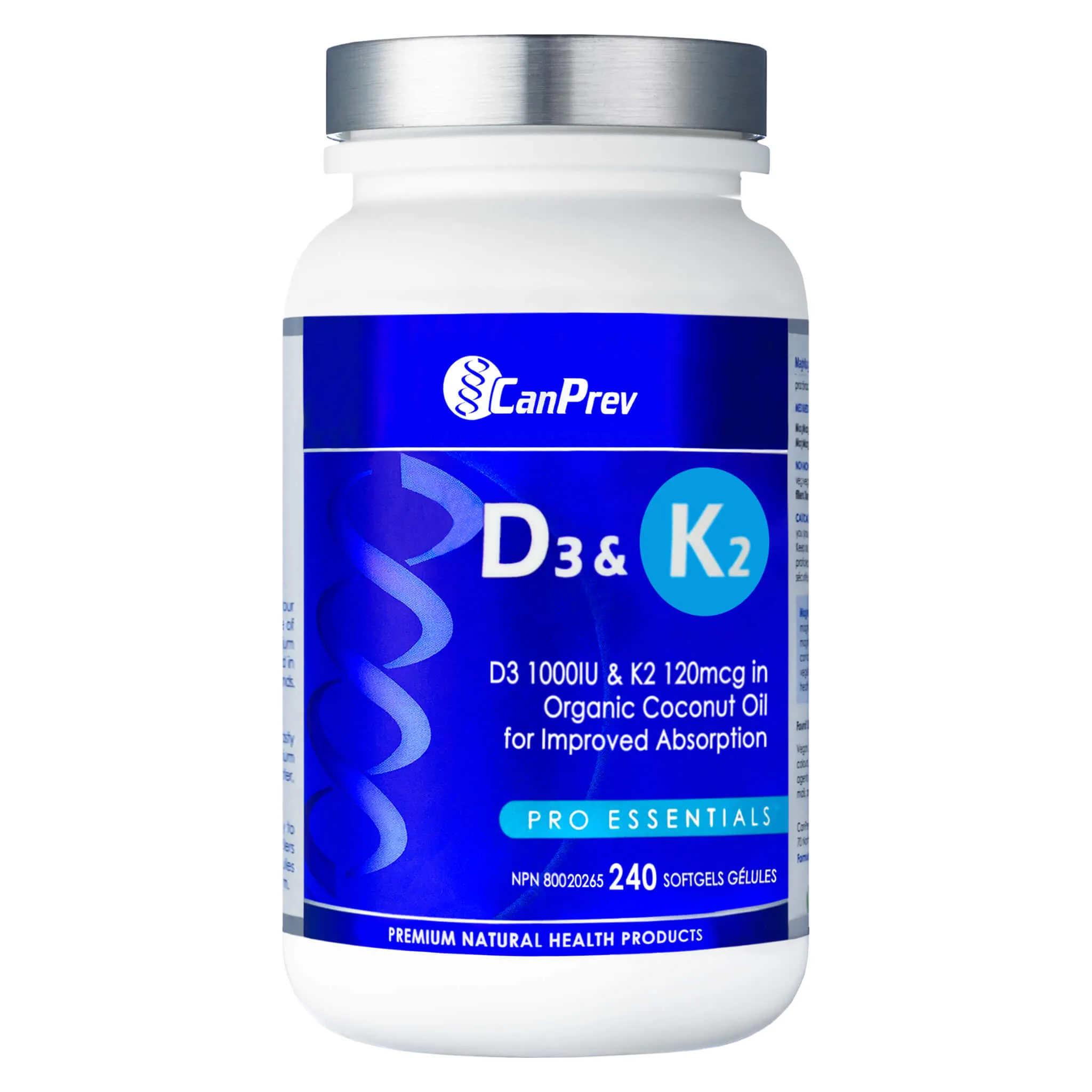 D3 & K2 Organic Coconut Oil Softgels