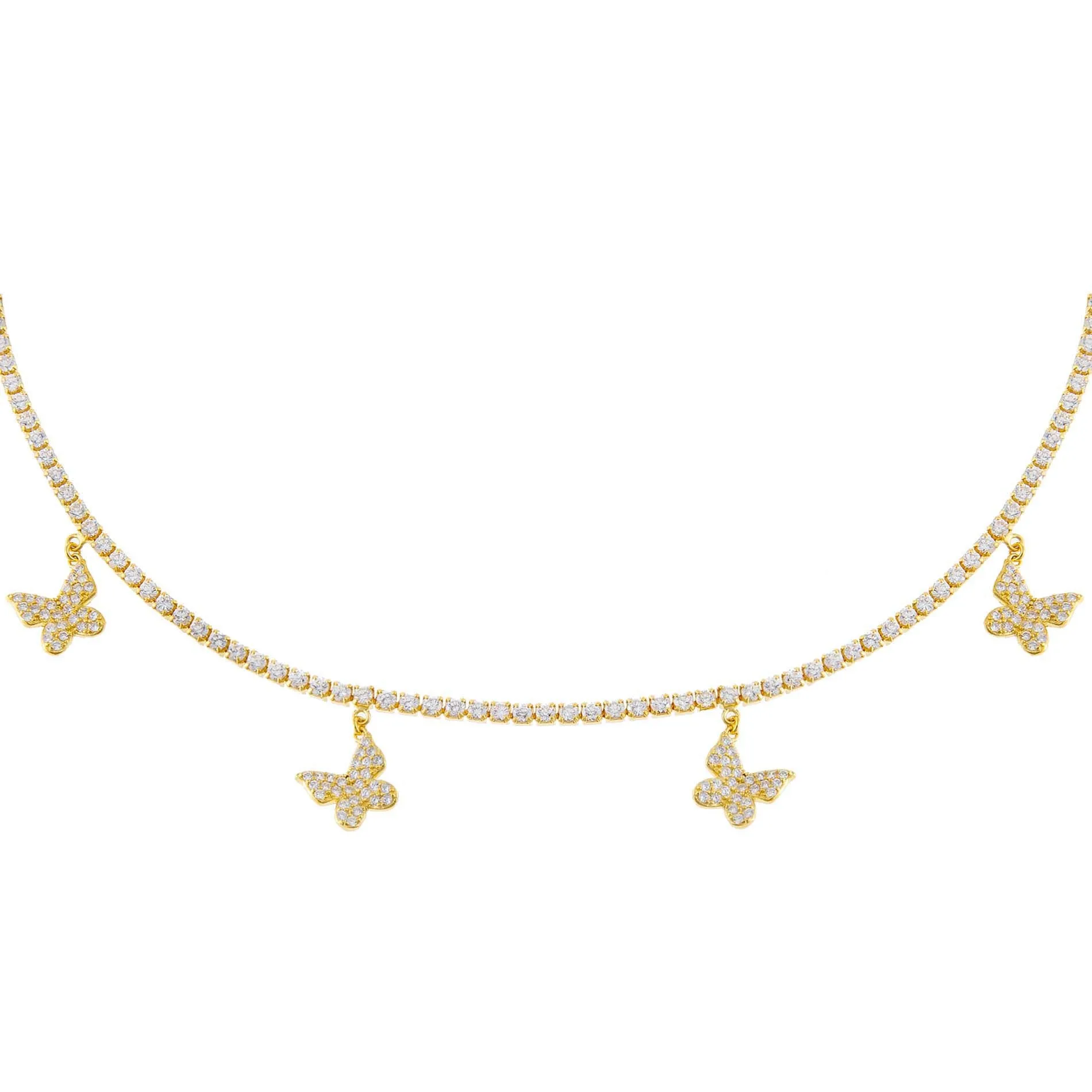 Dangling Butterfly Tennis Choker