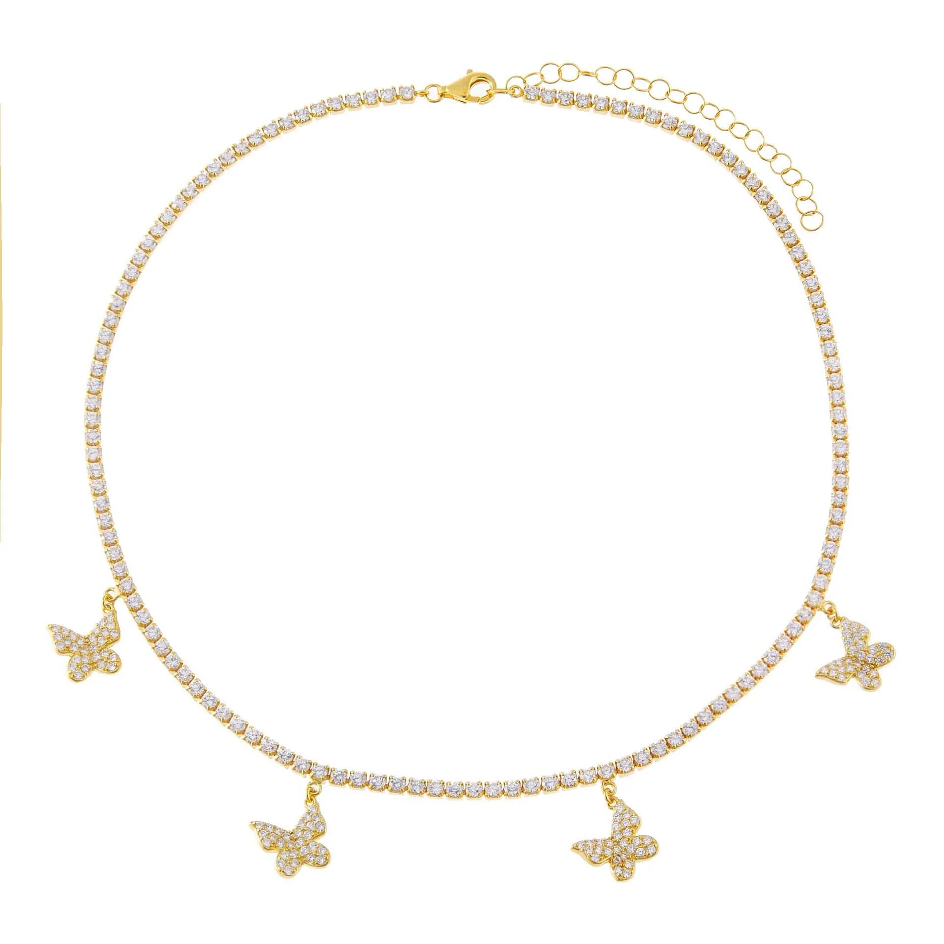 Dangling Butterfly Tennis Choker