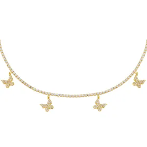 Dangling Butterfly Tennis Choker