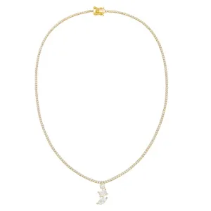 Dangling CZ Tennis Necklace