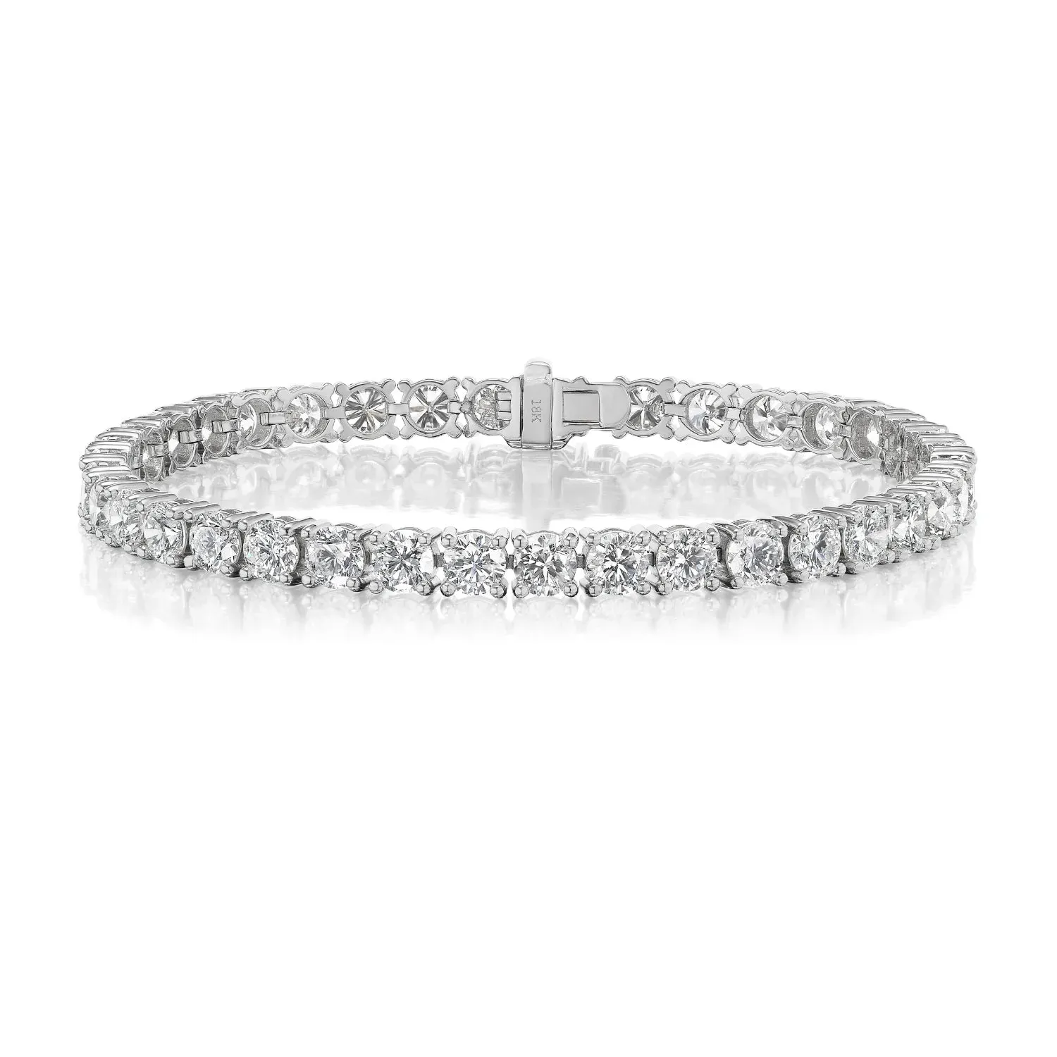 David Weisz 18k White Gold Diamond Tennis Bracelet - 3.01 ctw