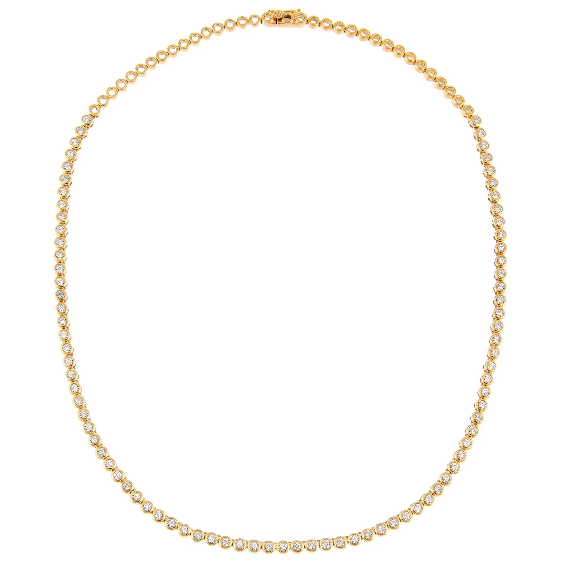 Diamond Bezel Tennis Necklace 14K