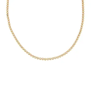 Diamond Bezel Tennis Necklace 14K