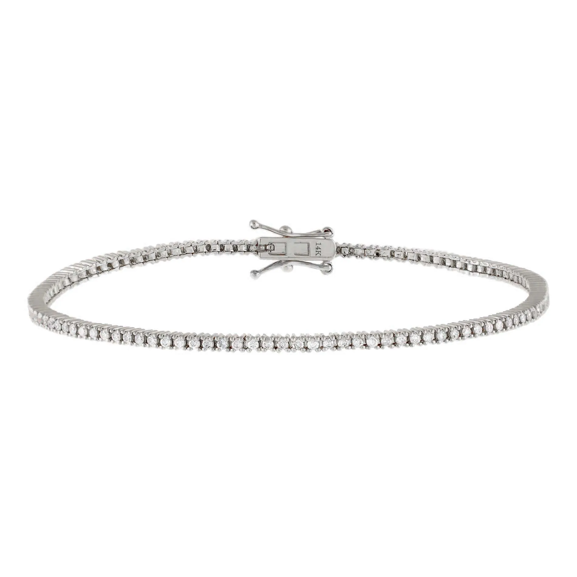 Diamond Thin Tennis Bracelet 14K