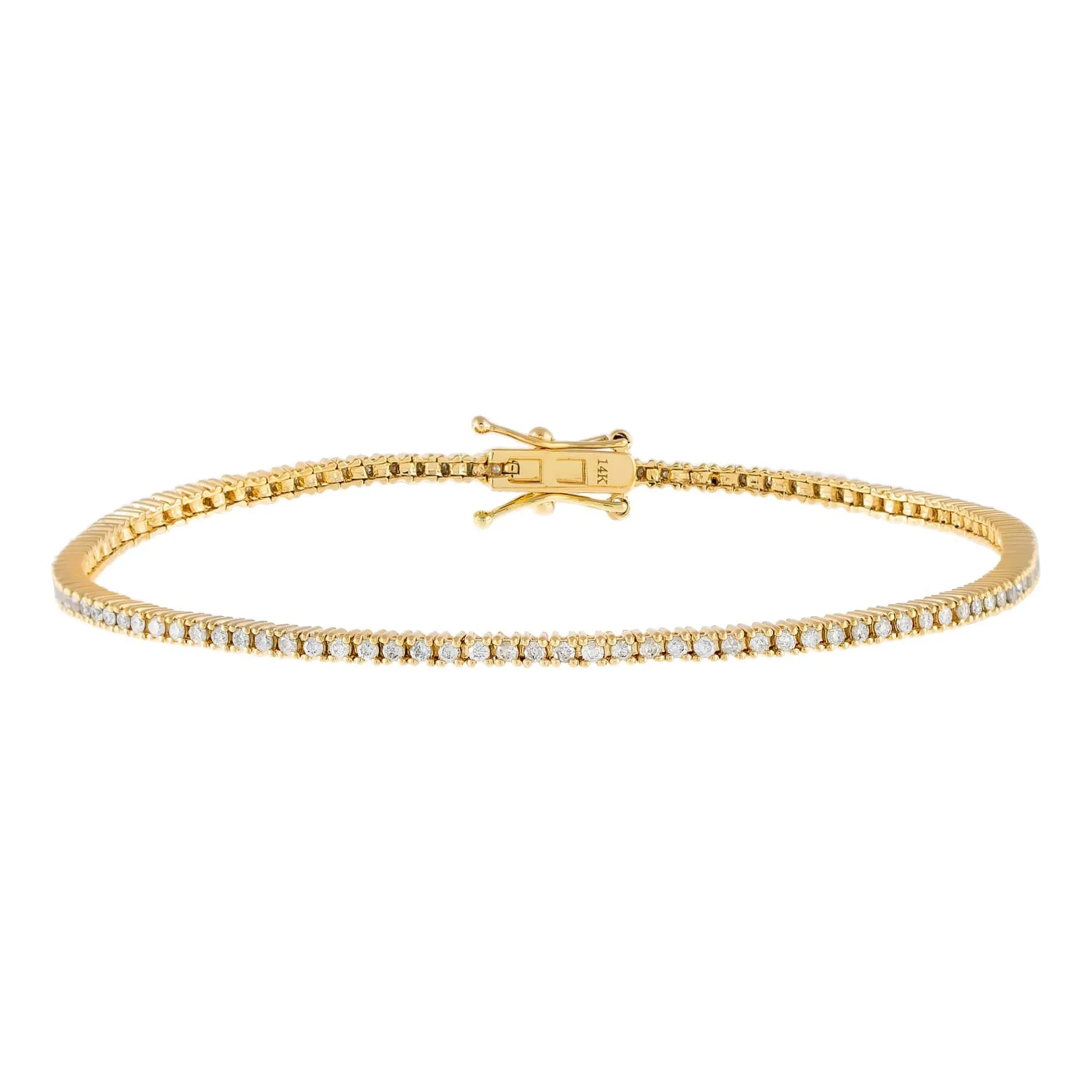 Diamond Thin Tennis Bracelet 14K