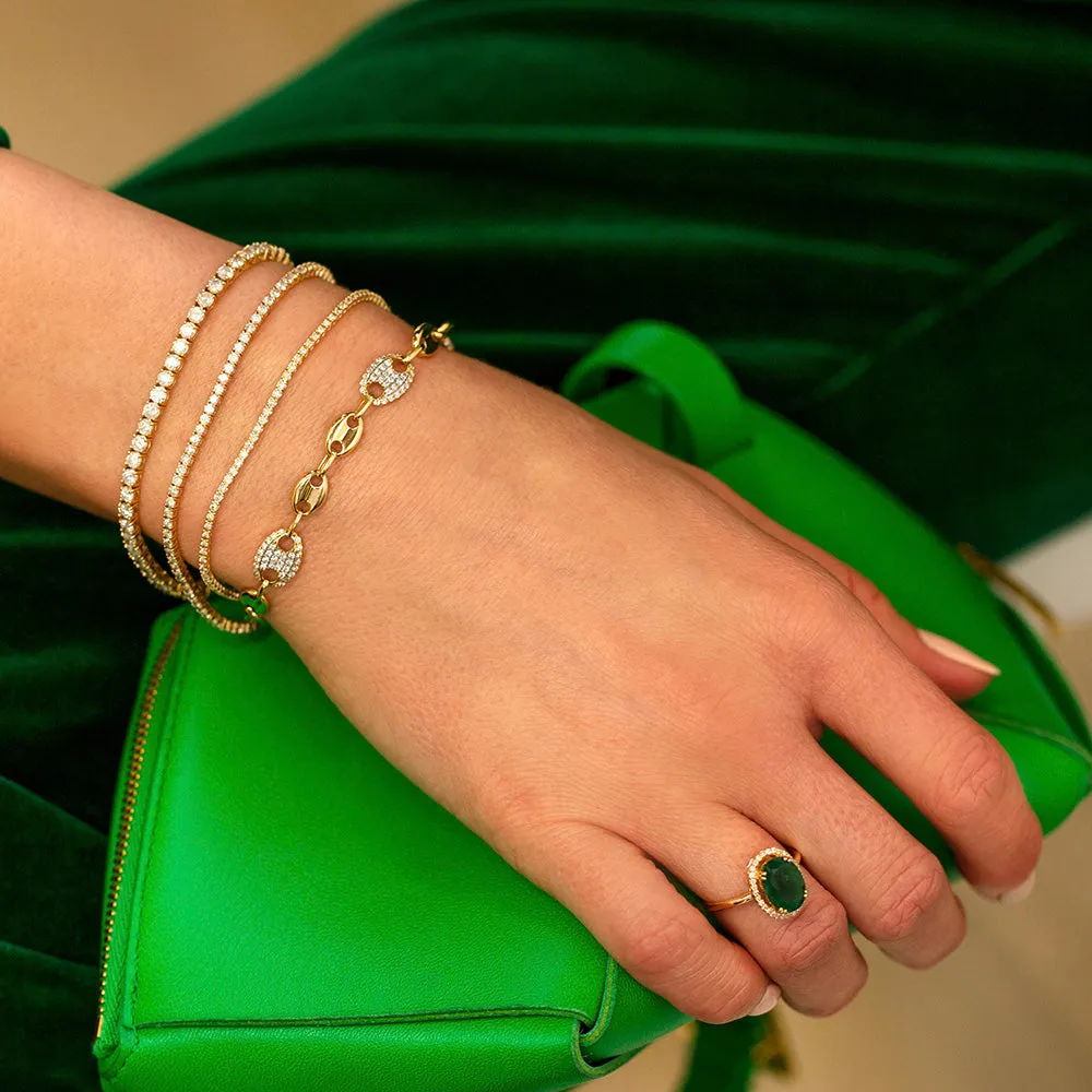 Diamond Thin Tennis Bracelet 14K