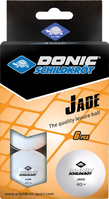 Donic Jade Ball White Poly 6pk 40mm Table Tennis Balls