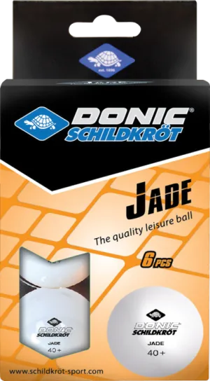 Donic Jade Ball White Poly 6pk 40mm Table Tennis Balls