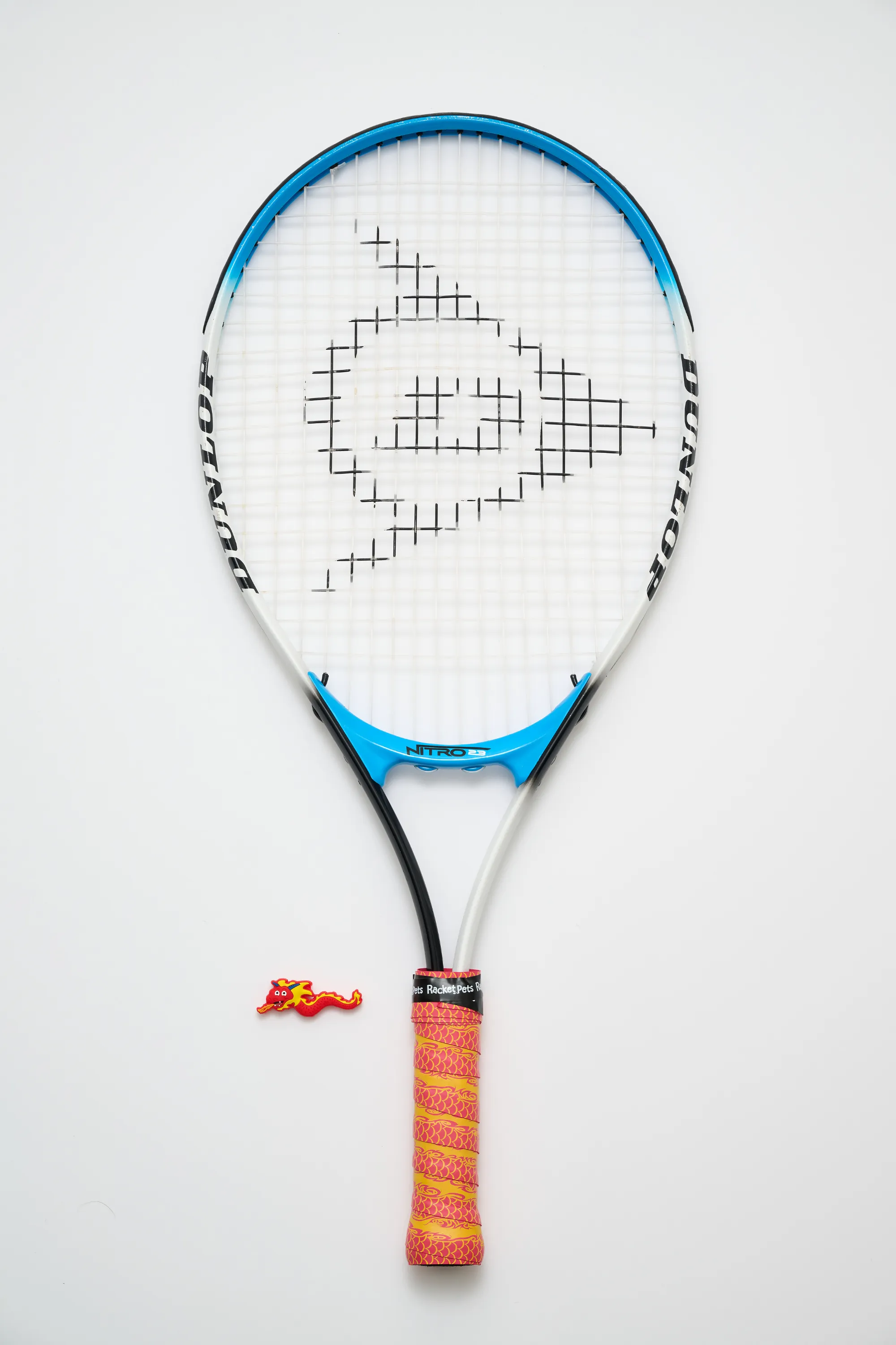 Dragon Red Tennis Overgrip Tape and Matching Shock Absorbing Dampener for Tennis Racket