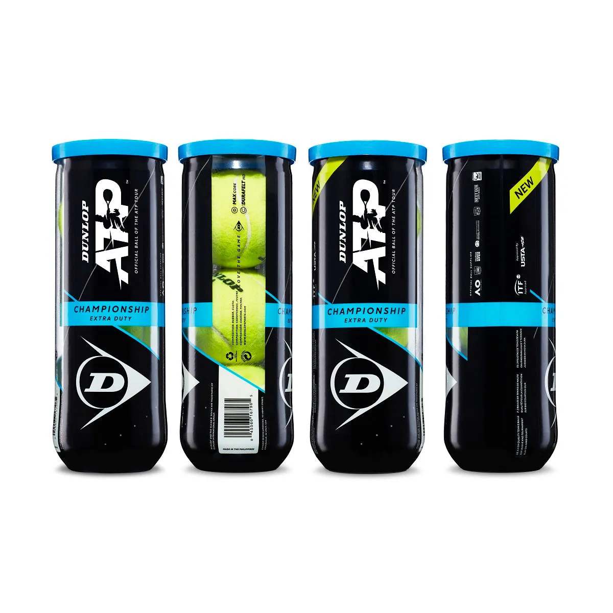 Dunlop ATP Championship Extra Duty RacquetGuys Logo Tennis Balls - 24 Can Case