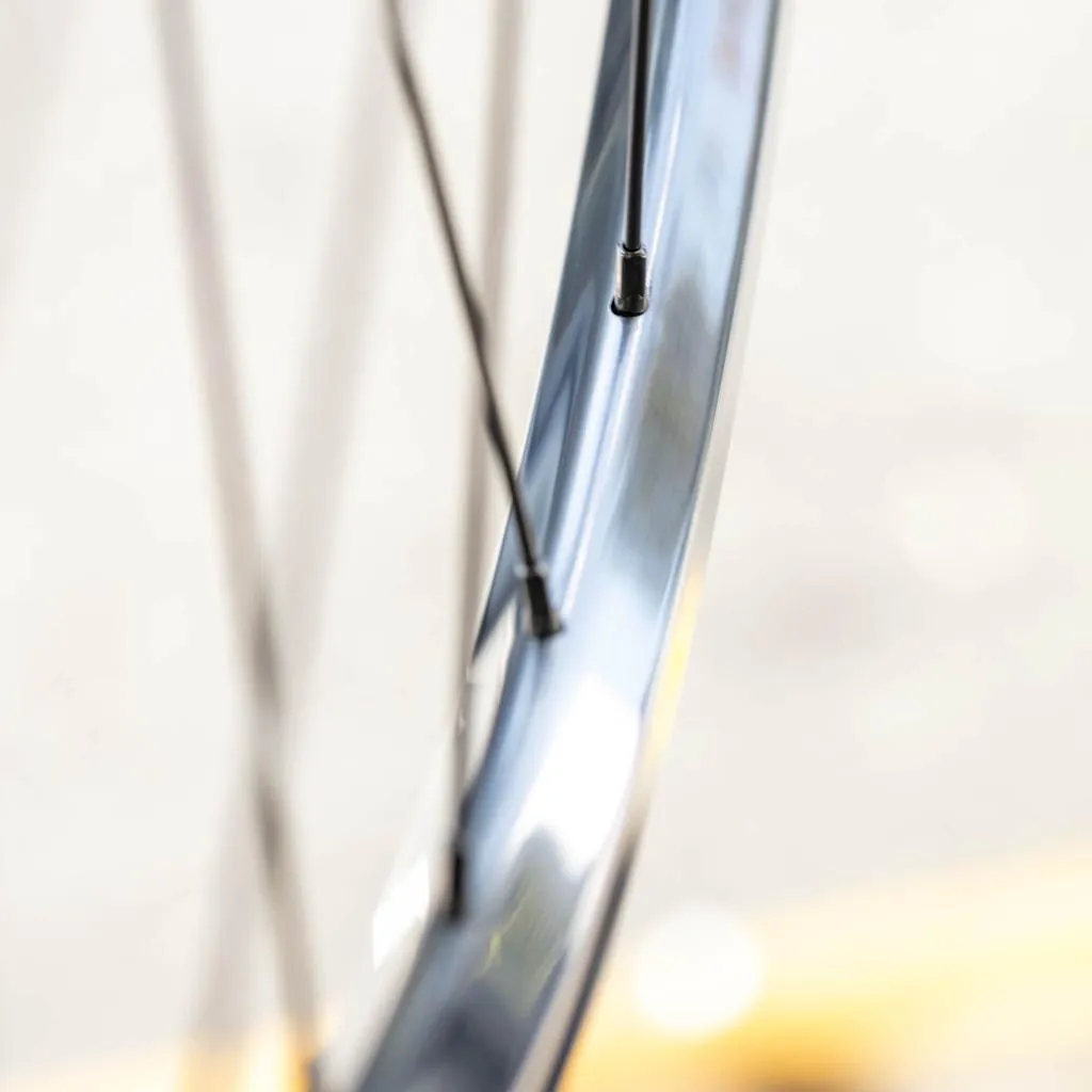 Dura-Ace HB-7710 | Velocity Major Tom | High Polish Silver Tubular Wheelset