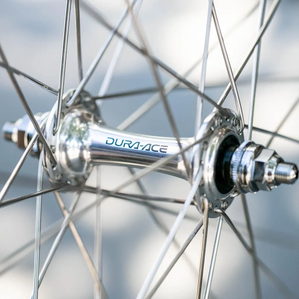 Dura-Ace HB-7710 | Velocity Major Tom | High Polish Silver Tubular Wheelset