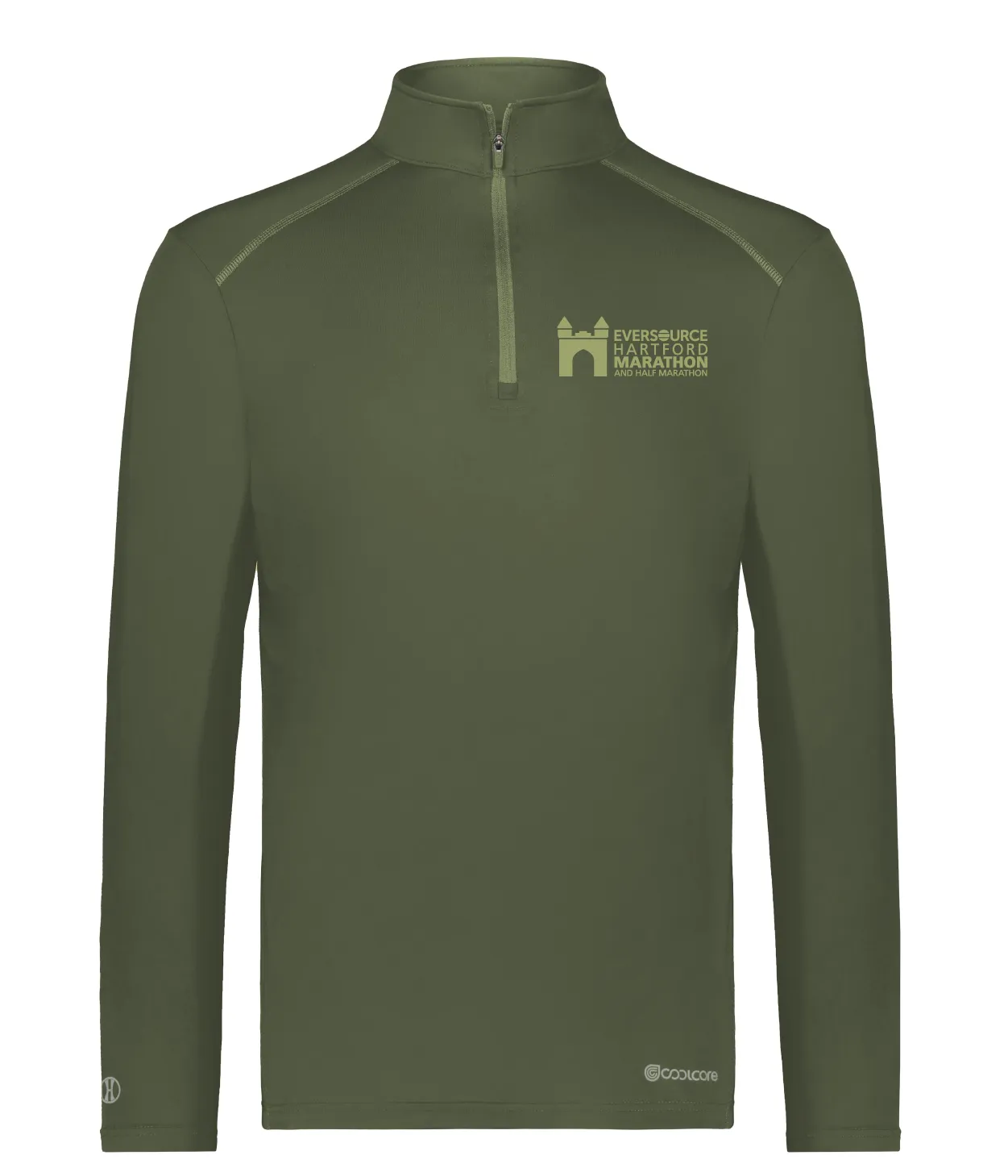 Eversource Hartford Marathon Men's Quarter Zip in Olive