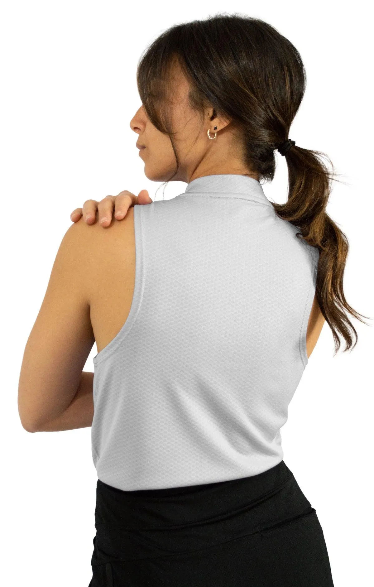 Extreme Deal - Women's Sleeveless Collarless Golf Polo with Zipper