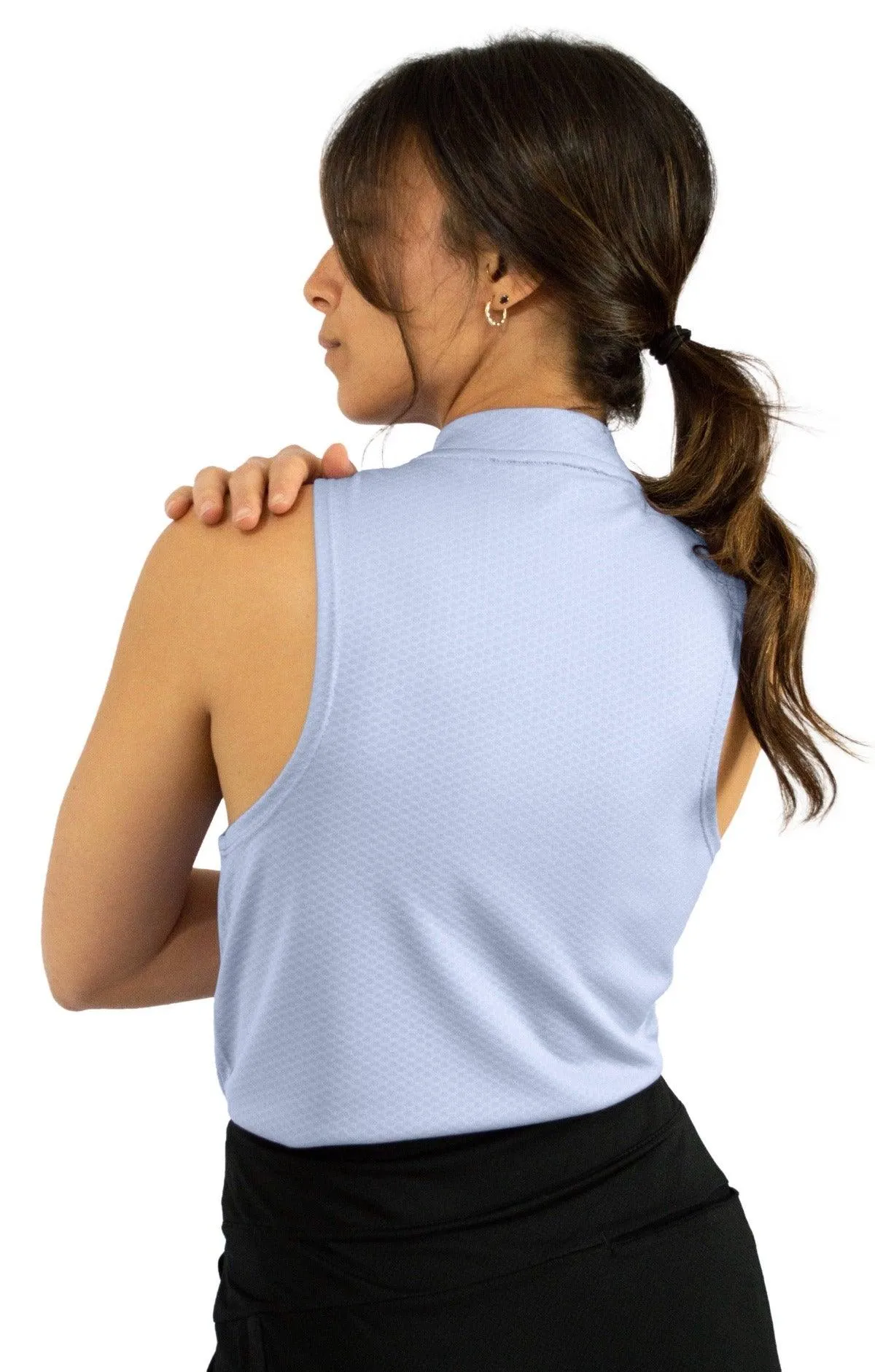 Extreme Deal - Women's Sleeveless Collarless Golf Polo with Zipper