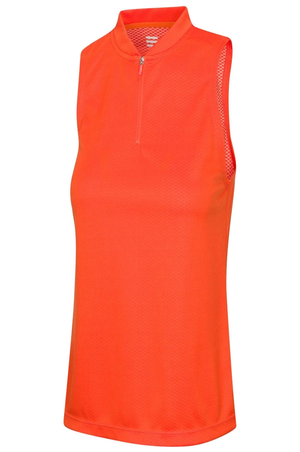 Extreme Deal - Women's Sleeveless Collarless Golf Polo with Zipper