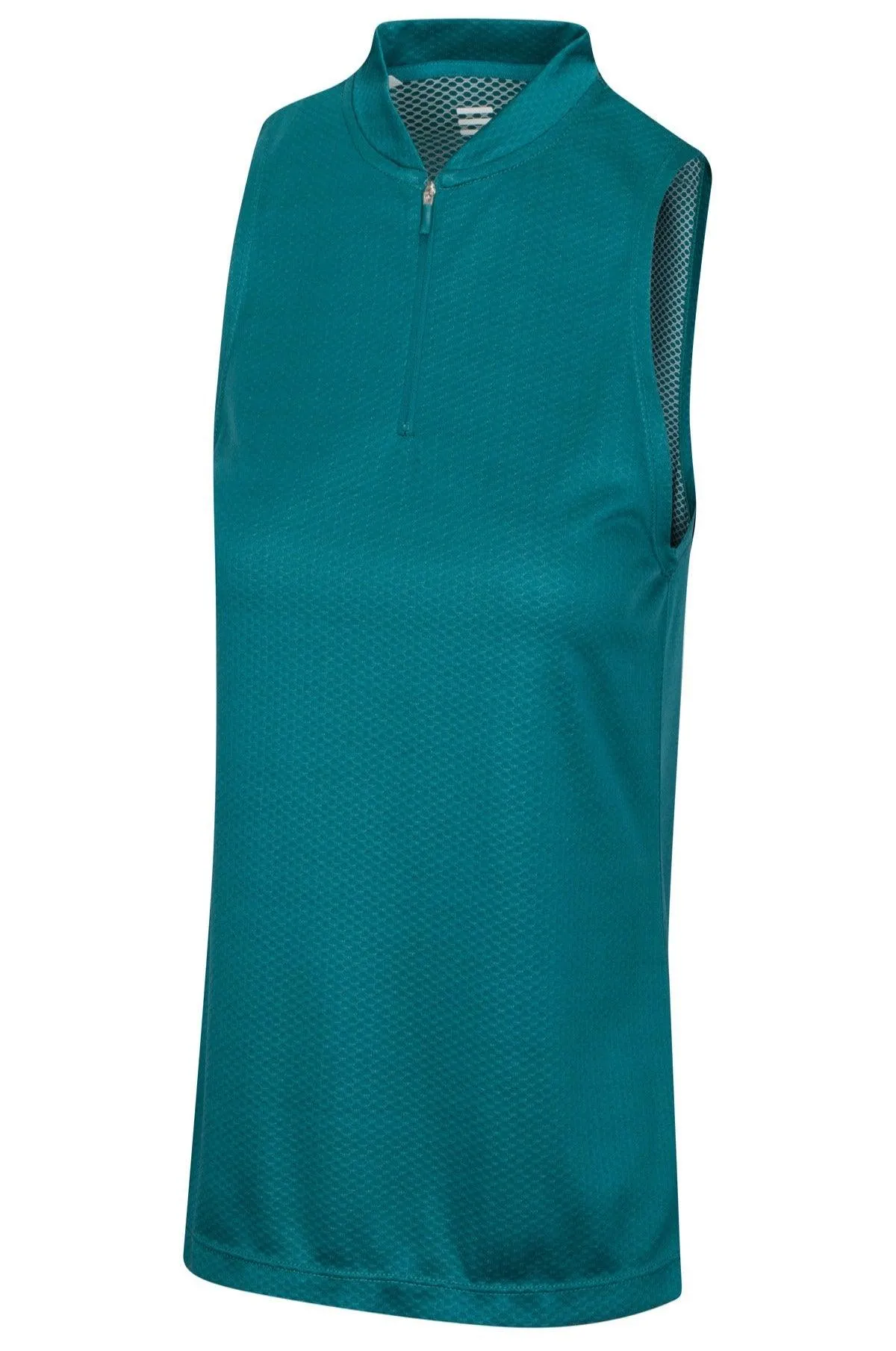 Extreme Deal - Women's Sleeveless Collarless Golf Polo with Zipper