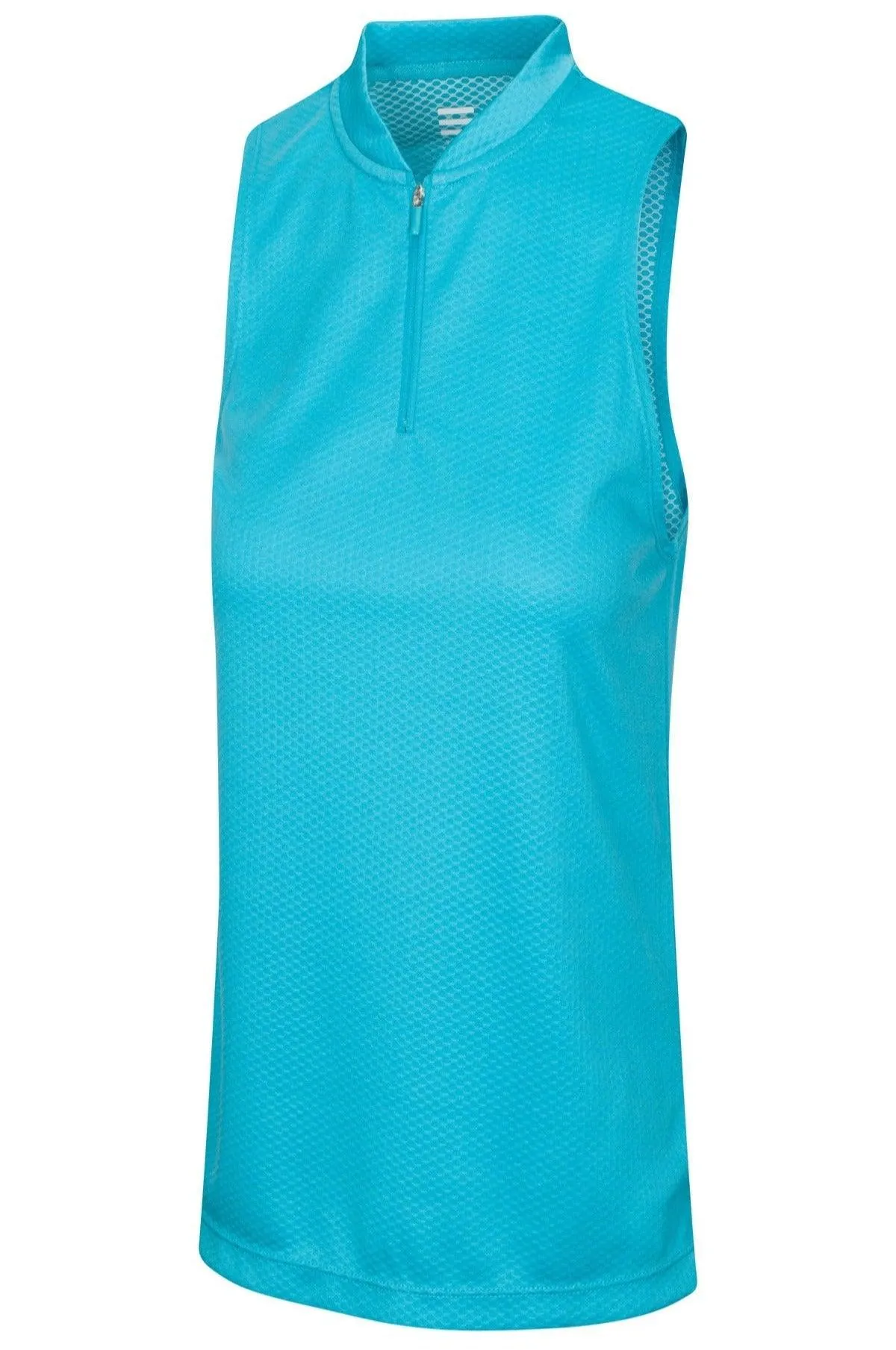 Extreme Deal - Women's Sleeveless Collarless Golf Polo with Zipper