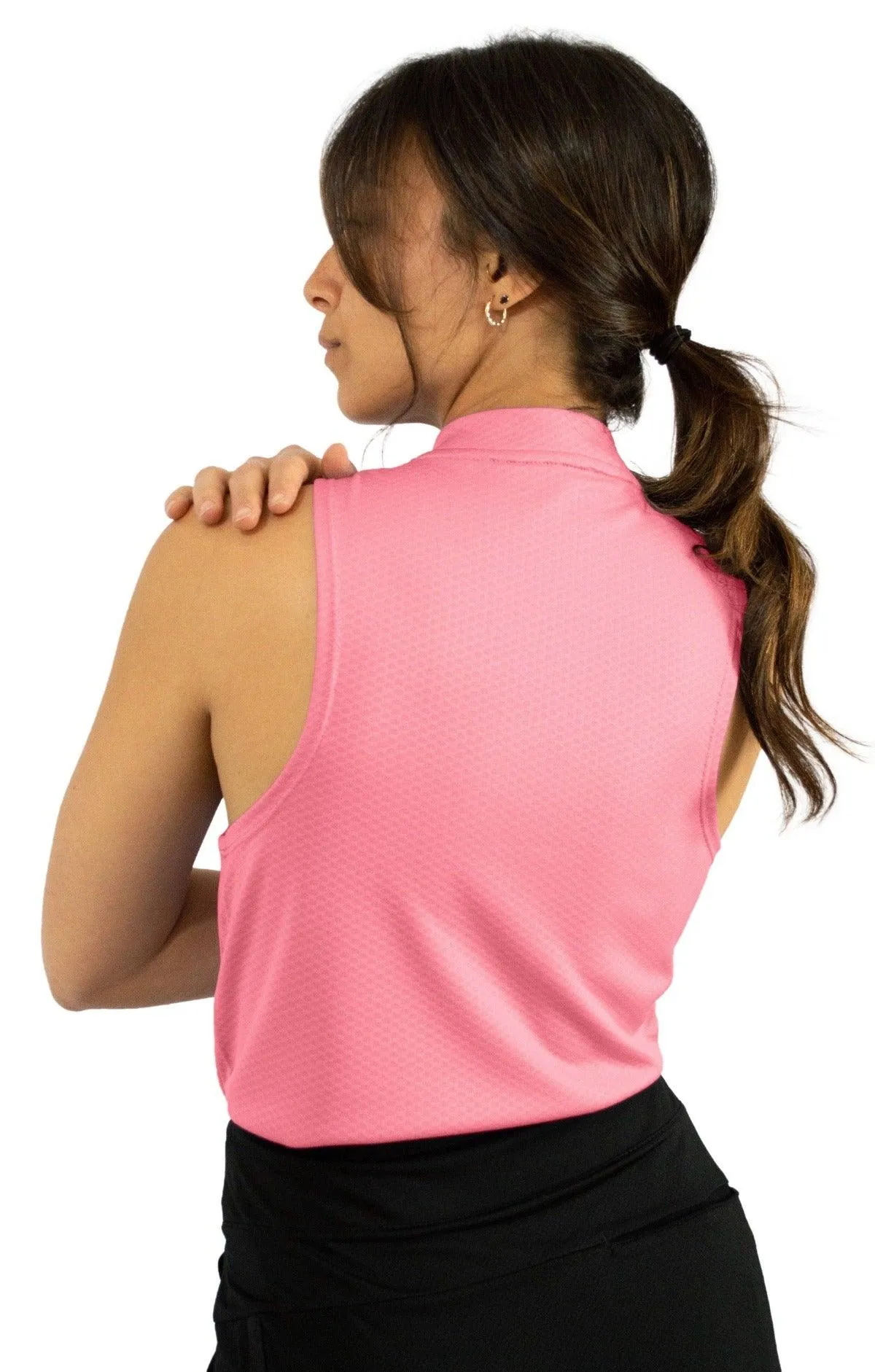 Extreme Deal - Women's Sleeveless Collarless Golf Polo with Zipper