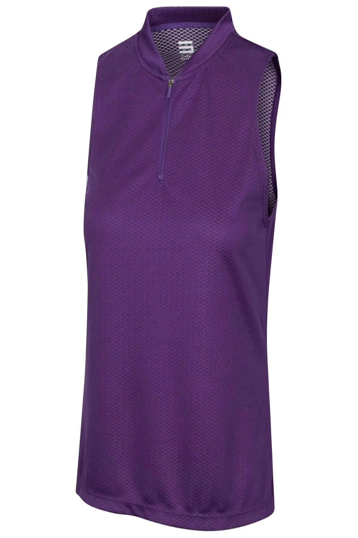 Extreme Deal - Women's Sleeveless Collarless Golf Polo with Zipper