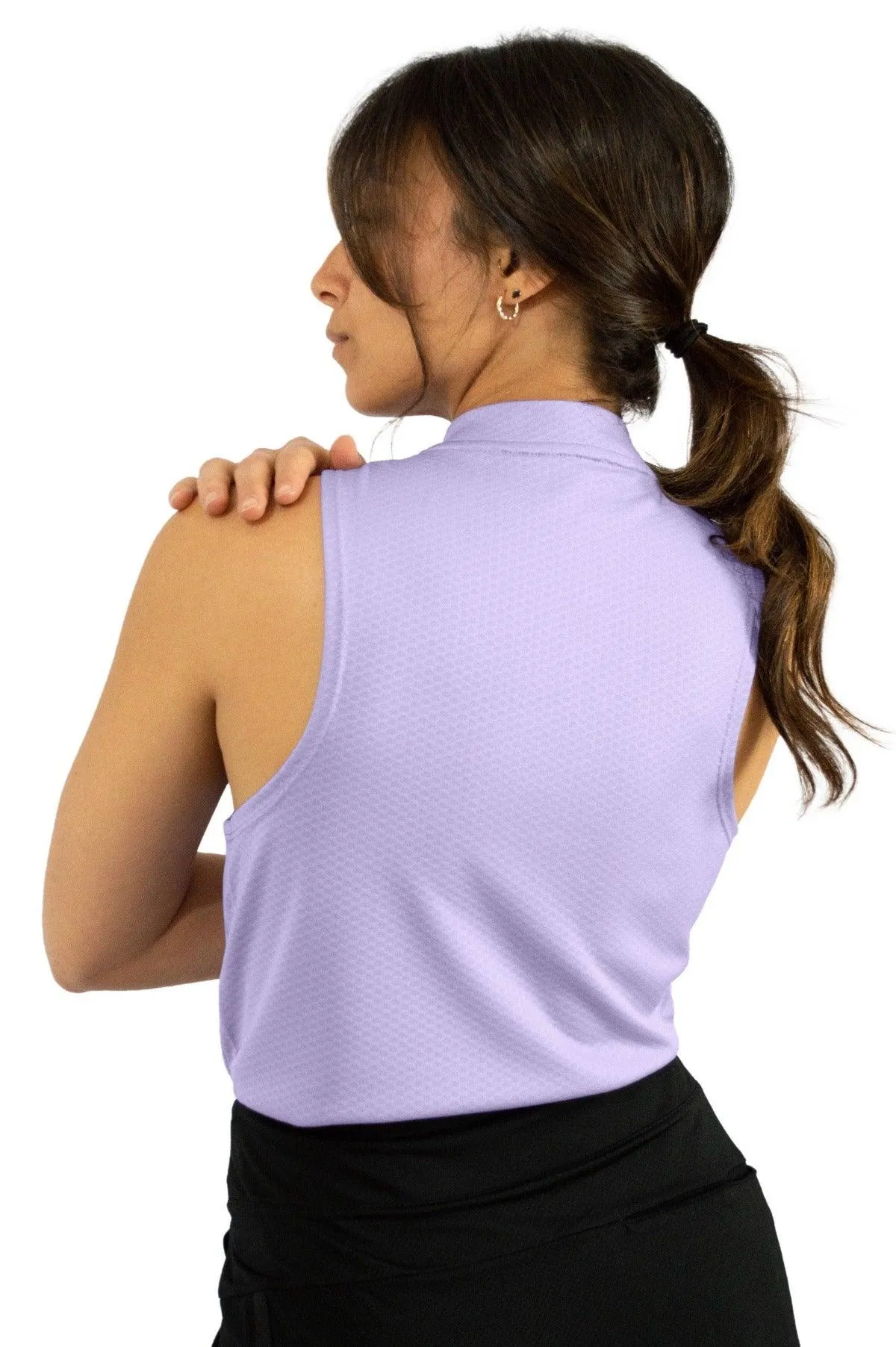 Extreme Deal - Women's Sleeveless Collarless Golf Polo with Zipper