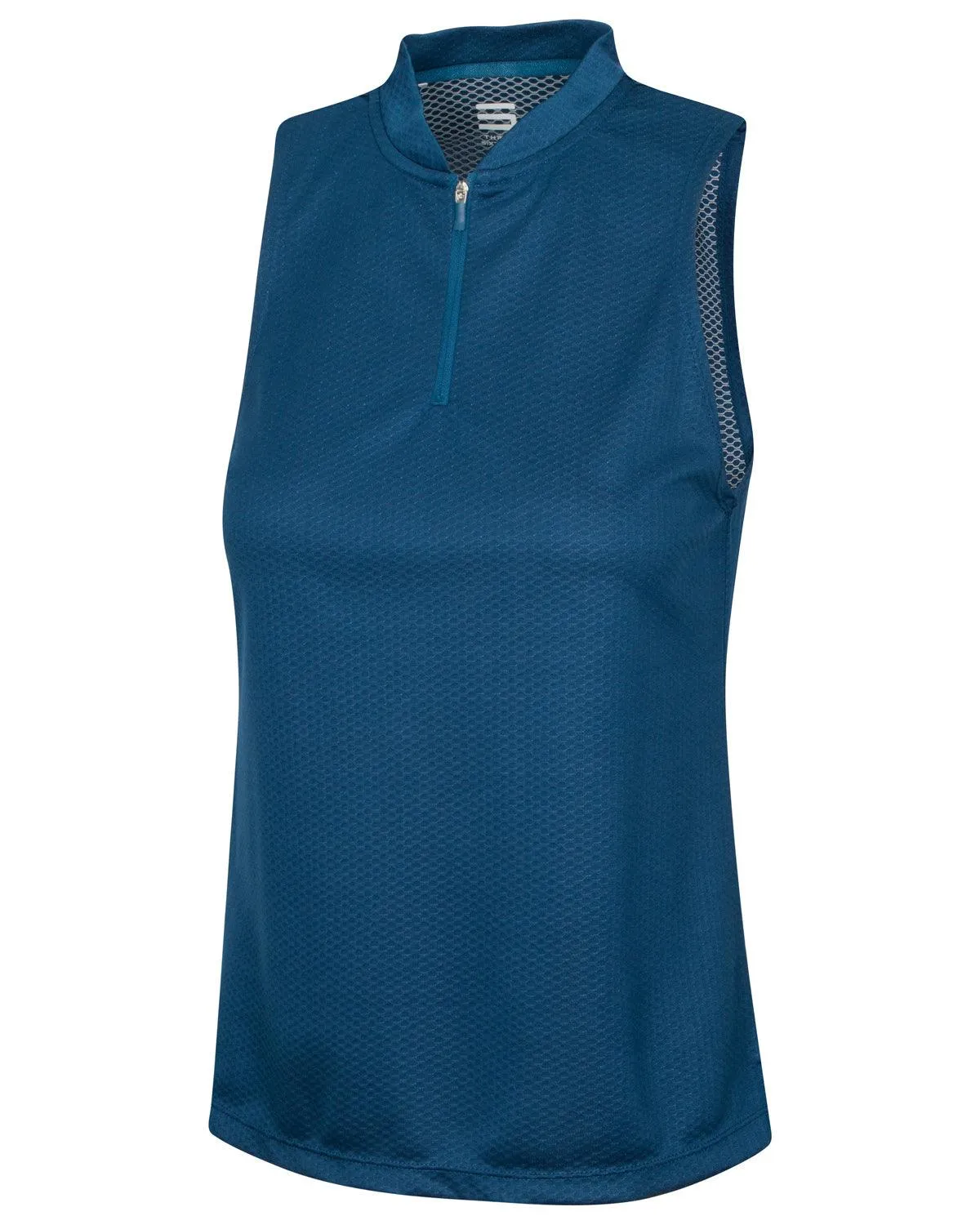 Extreme Deal - Women's Sleeveless Collarless Golf Polo with Zipper