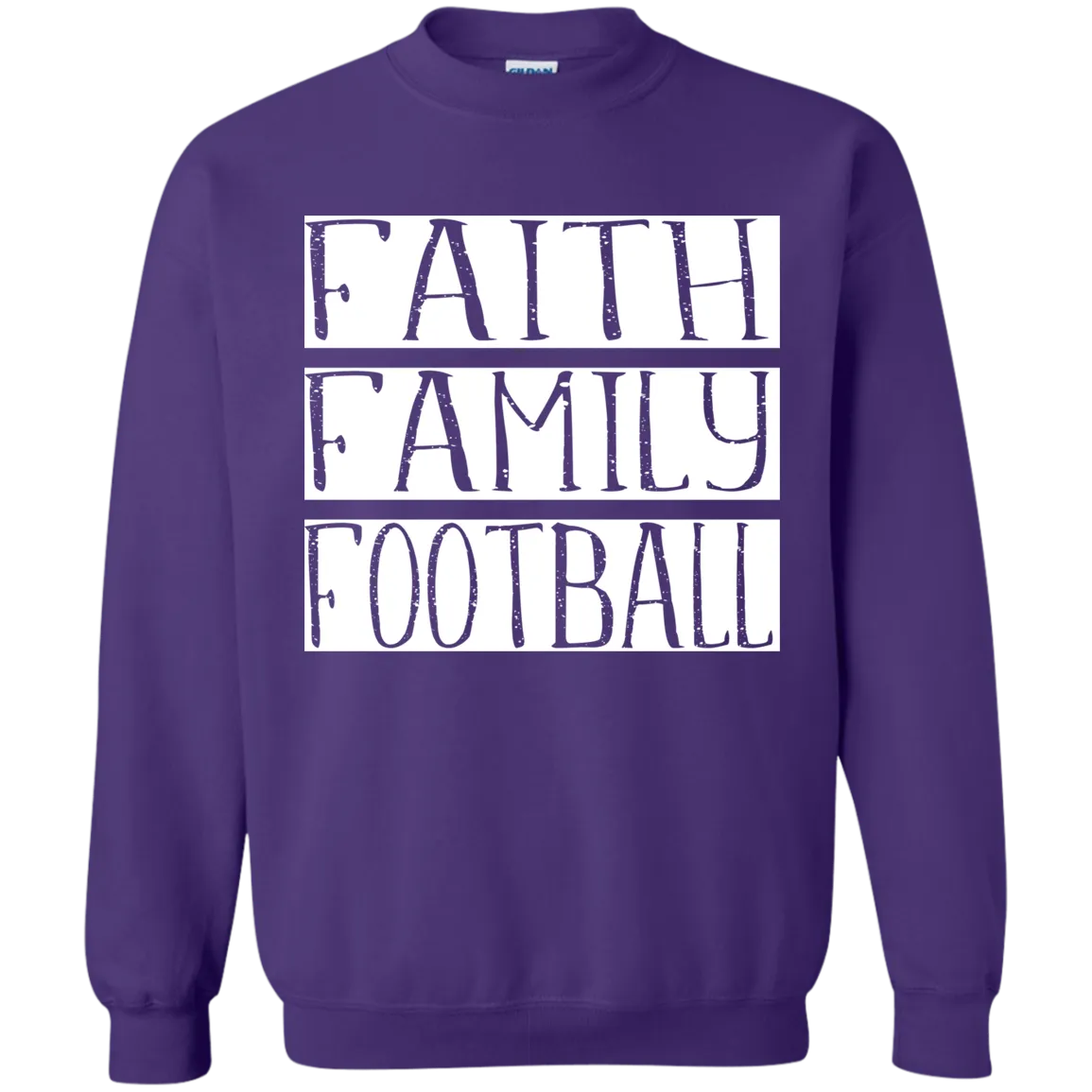 Faith Family Football Gildan Crewneck Sweatshirt – Cozy, Classic, and Perfect for Game Day