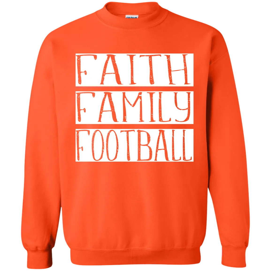 Faith Family Football Gildan Crewneck Sweatshirt – Cozy, Classic, and Perfect for Game Day