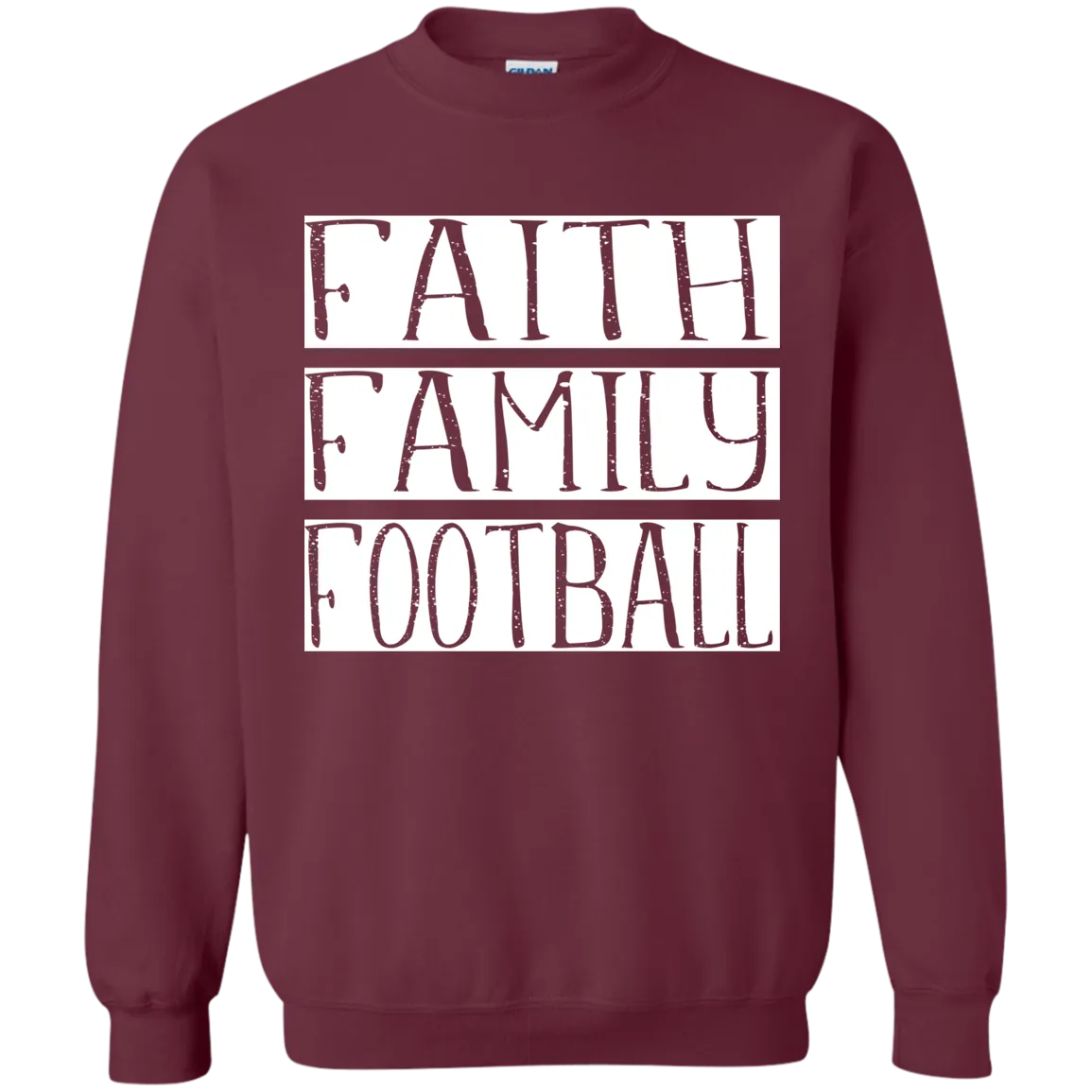 Faith Family Football Gildan Crewneck Sweatshirt – Cozy, Classic, and Perfect for Game Day