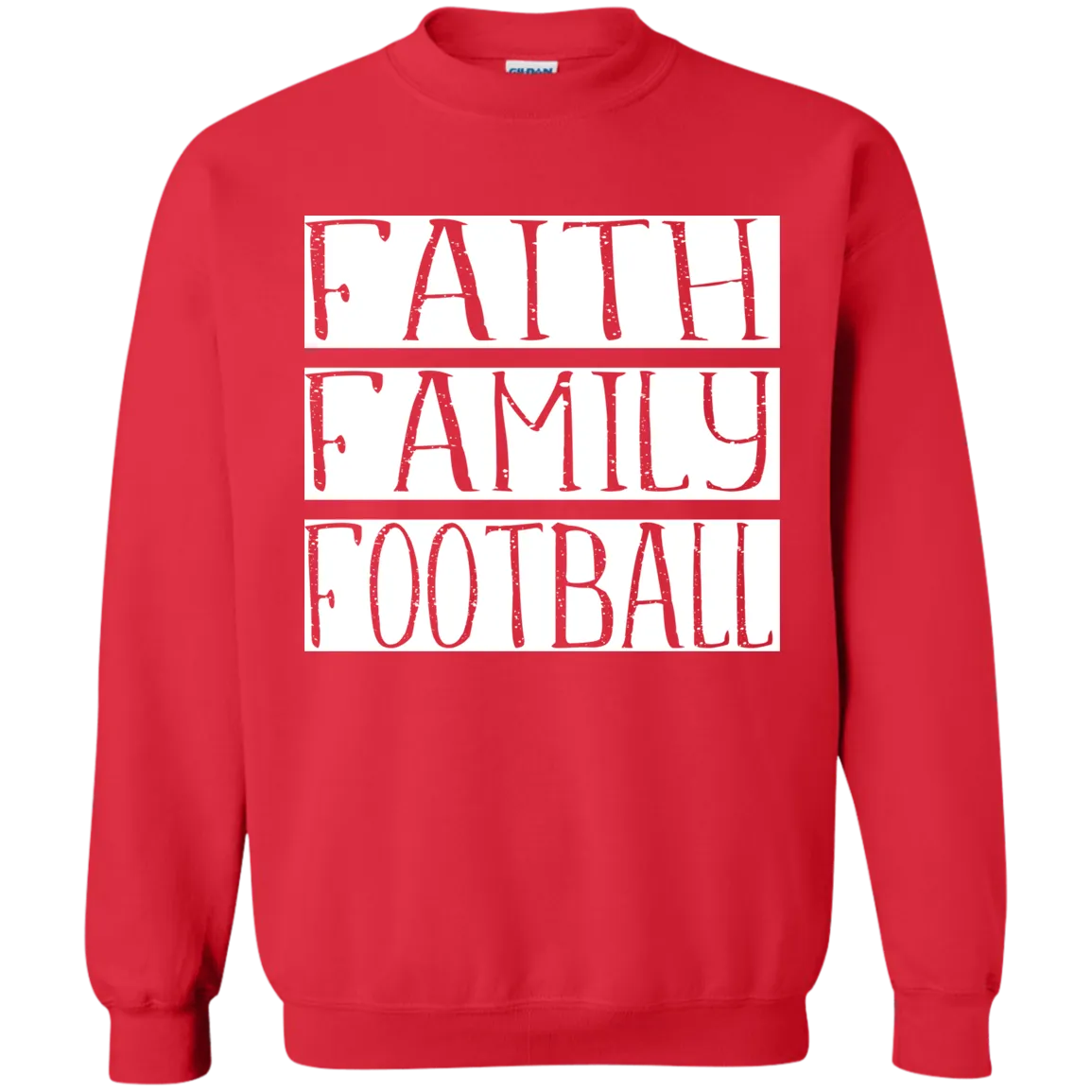 Faith Family Football Gildan Crewneck Sweatshirt – Cozy, Classic, and Perfect for Game Day