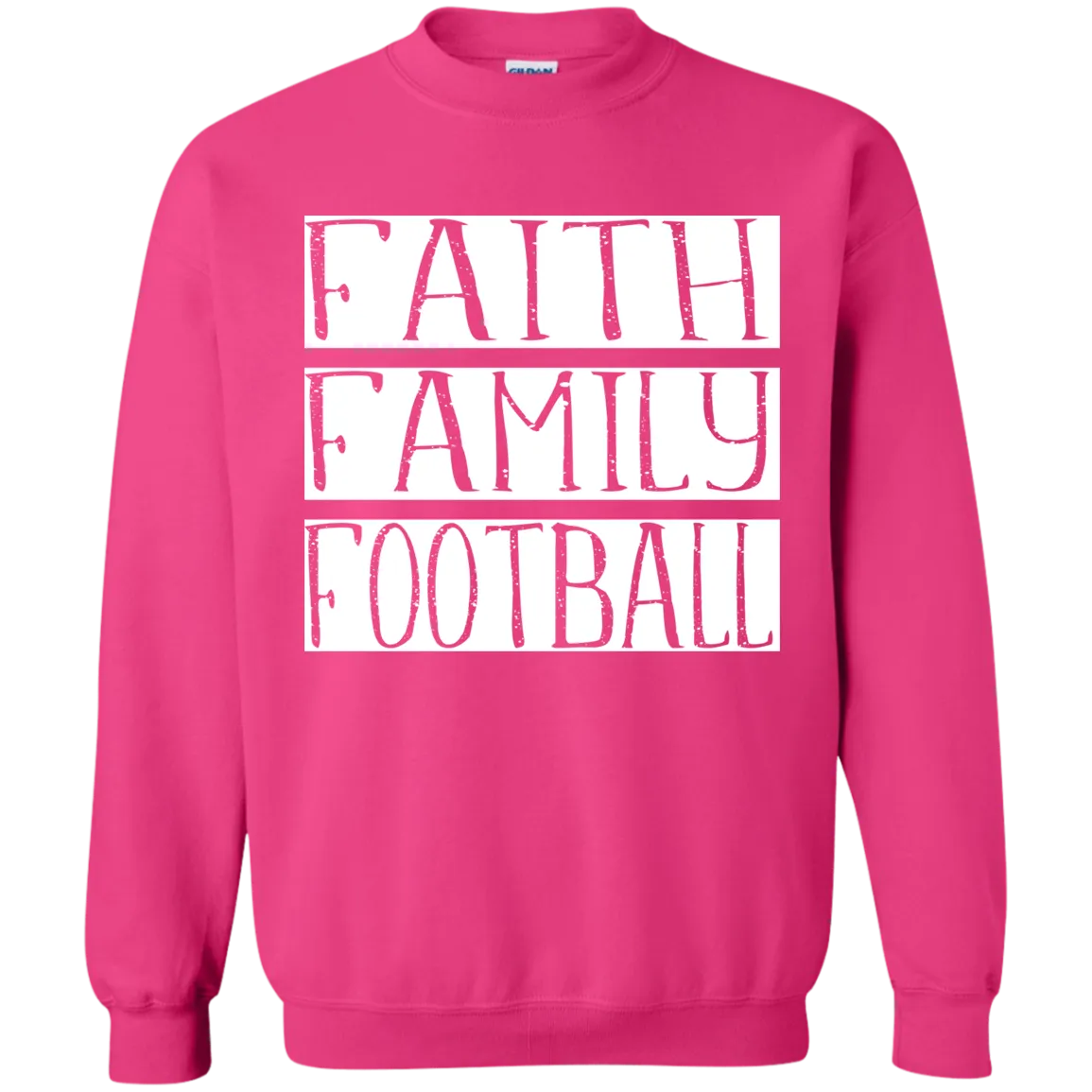 Faith Family Football Gildan Crewneck Sweatshirt – Cozy, Classic, and Perfect for Game Day