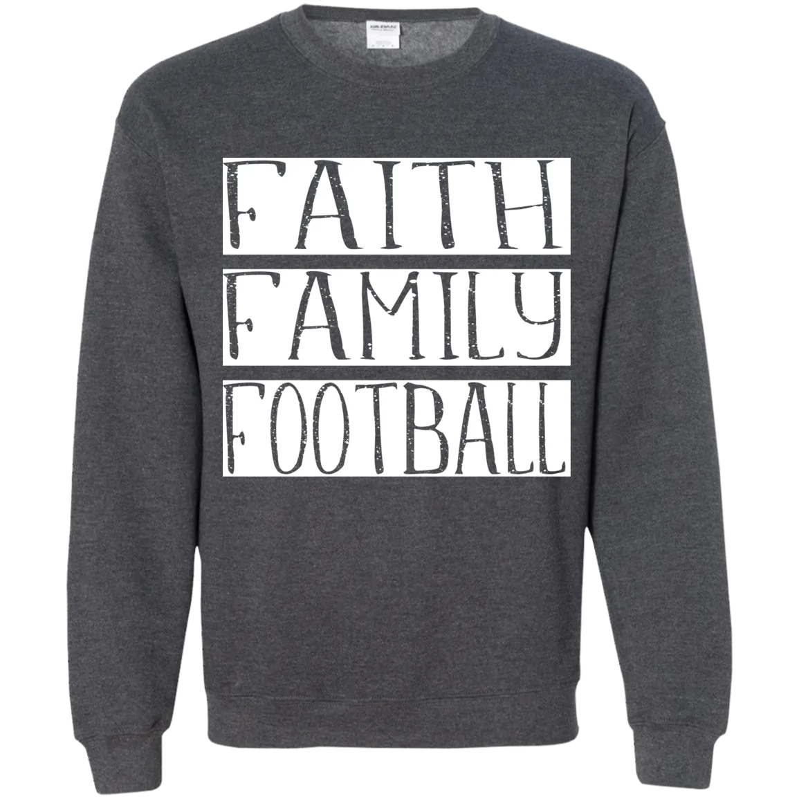 Faith Family Football Gildan Crewneck Sweatshirt – Cozy, Classic, and Perfect for Game Day