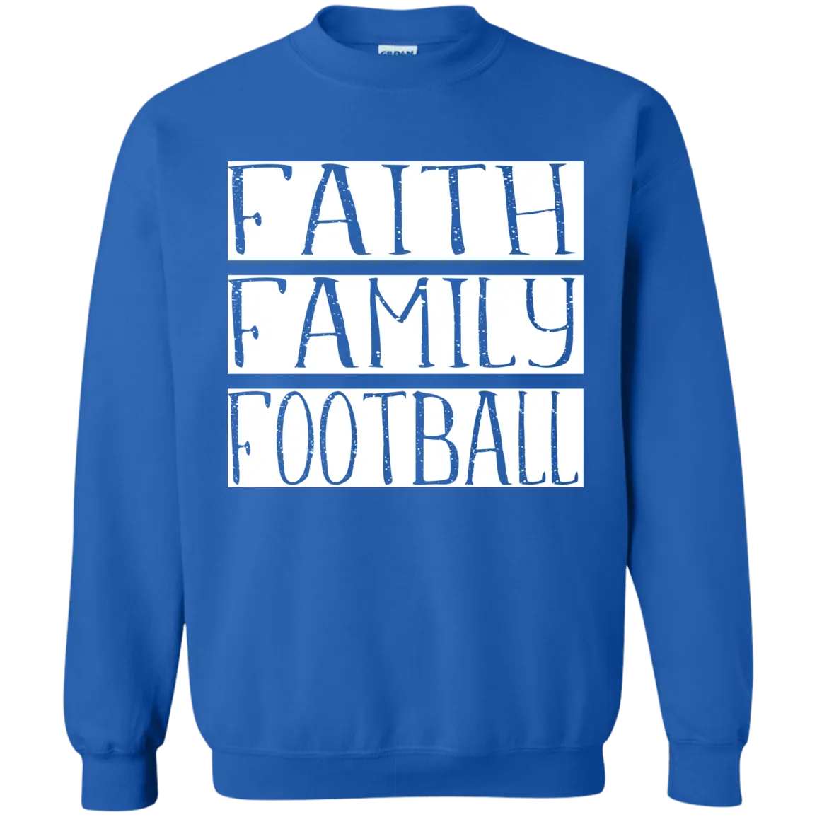 Faith Family Football Gildan Crewneck Sweatshirt – Cozy, Classic, and Perfect for Game Day
