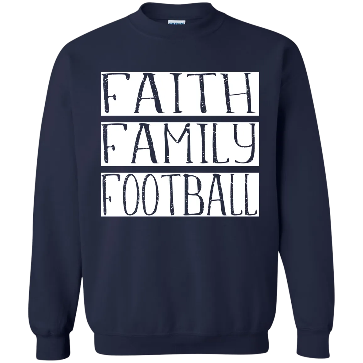 Faith Family Football Gildan Crewneck Sweatshirt – Cozy, Classic, and Perfect for Game Day