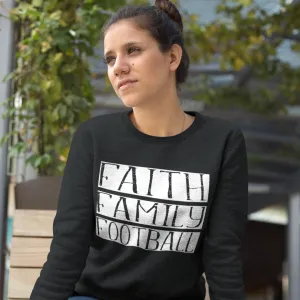 Faith Family Football Gildan Crewneck Sweatshirt – Cozy, Classic, and Perfect for Game Day