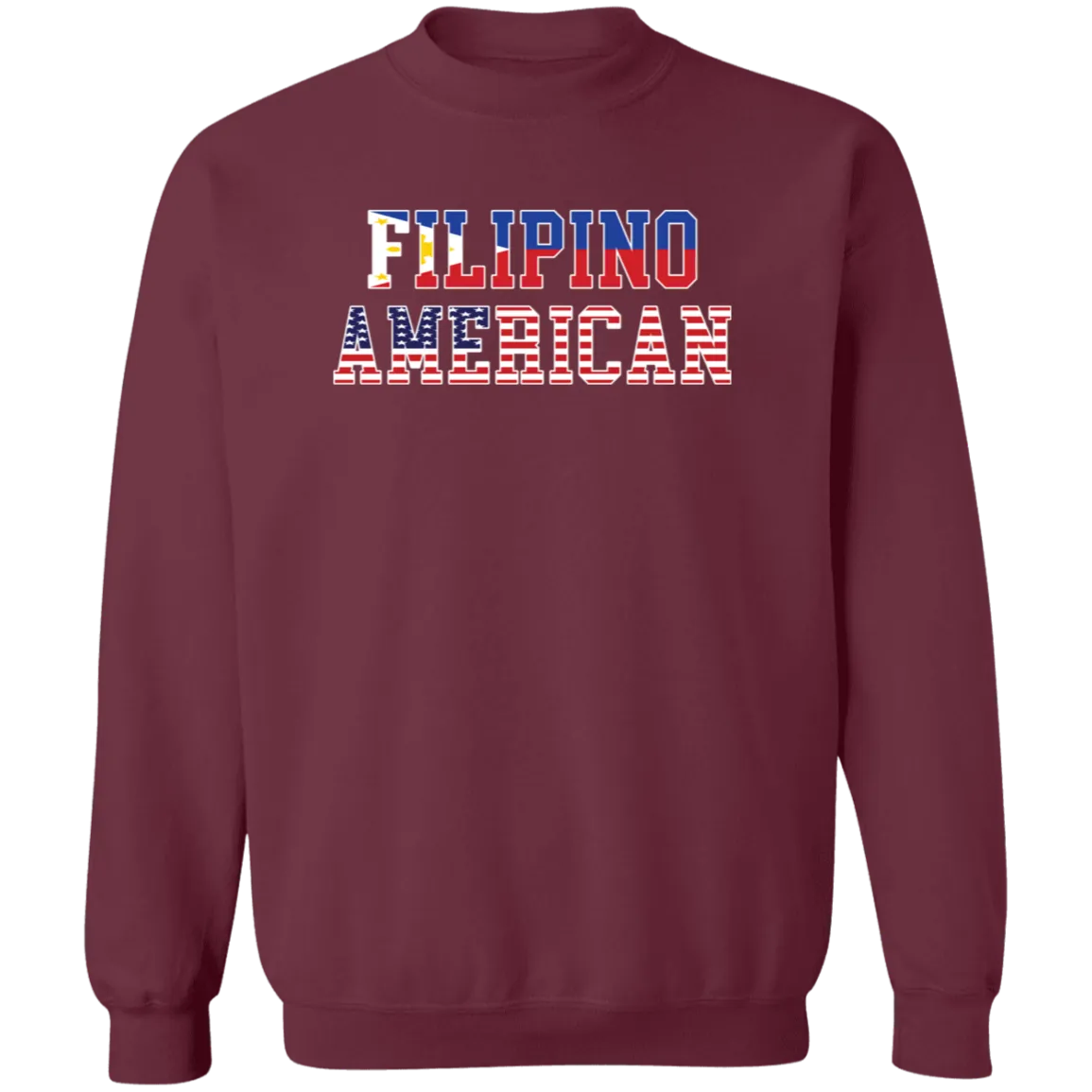 Filipino American Flags Unisex Crewneck Pullover Sweatshirt