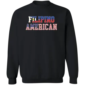 Filipino American Flags Unisex Crewneck Pullover Sweatshirt