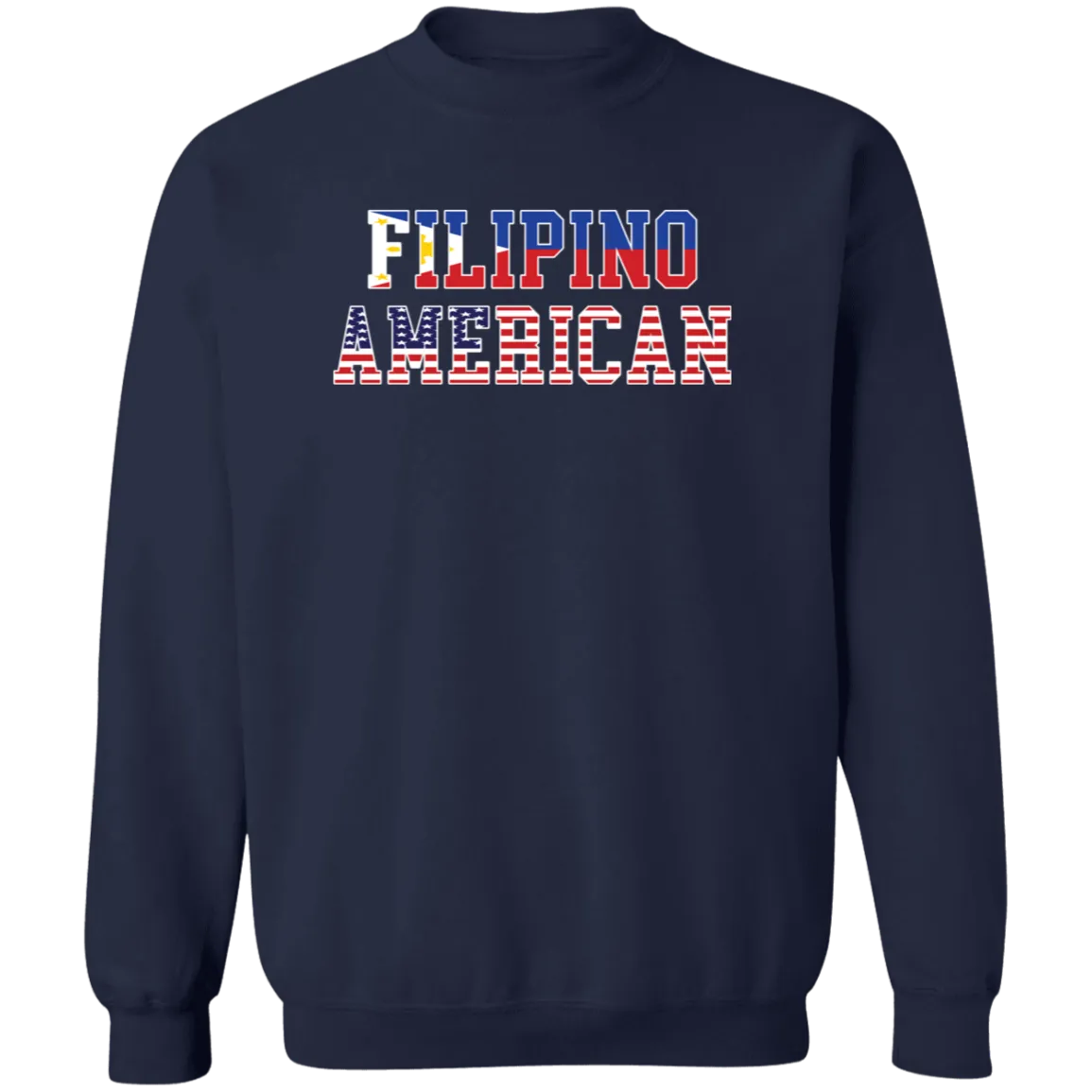 Filipino American Flags Unisex Crewneck Pullover Sweatshirt
