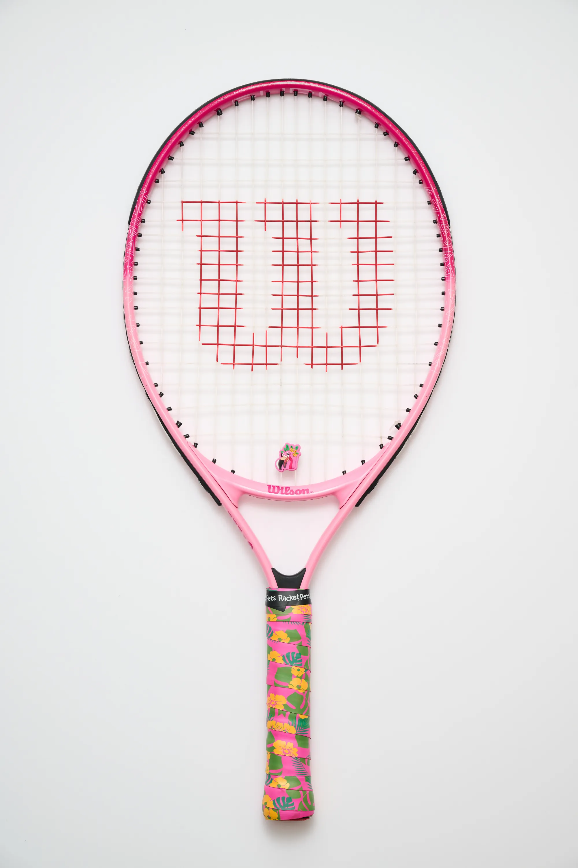 Flamingo Tennis Overgrip Tape and Matching Shock Absorbing Dampener for Tennis Racket