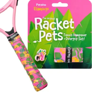 Flamingo Tennis Overgrip Tape and Matching Shock Absorbing Dampener for Tennis Racket