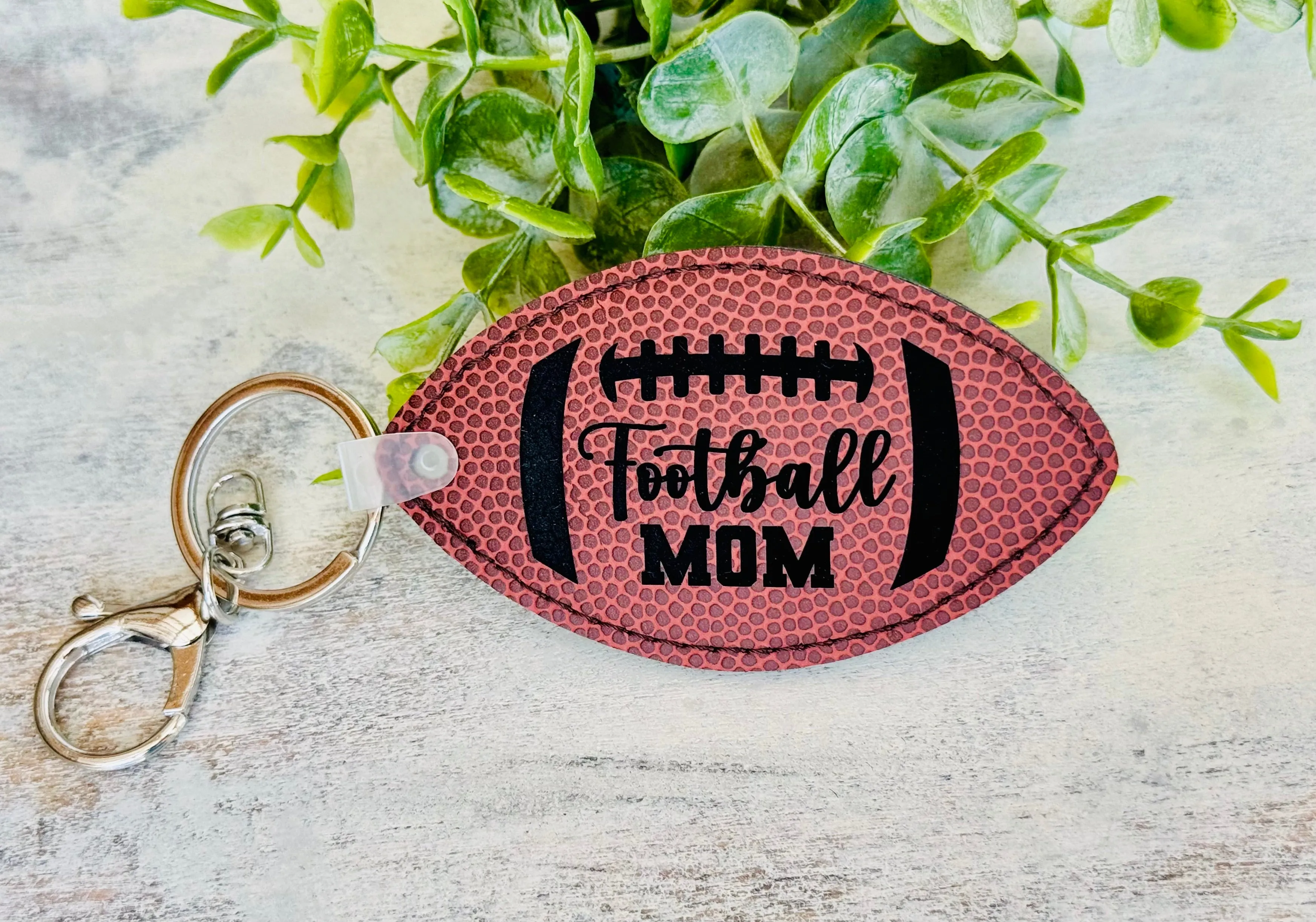 Football Mom or Football Dad Leatherette Keychain