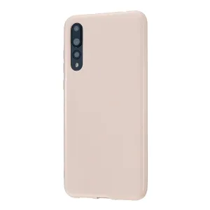 For HUAWEI P20/P20 Lite/P20 Pro Cellphone Case Simple Profile Soft TPU Phone Case Anti-Slip Smartphone Cover Sakura pink