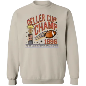 Friends Geller Cup Champion Gildan Pullover Sweatshirt – Cozy Throwback for Thanksgiving and Football Season!